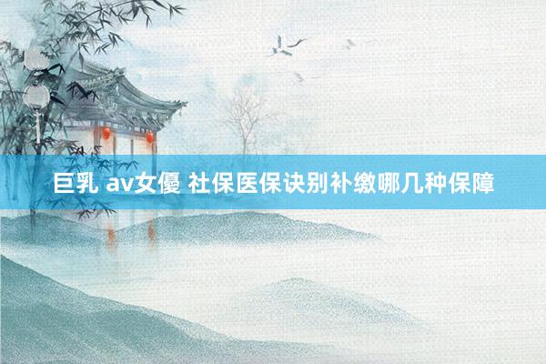 巨乳 av女優 社保医保诀别补缴哪几种保障