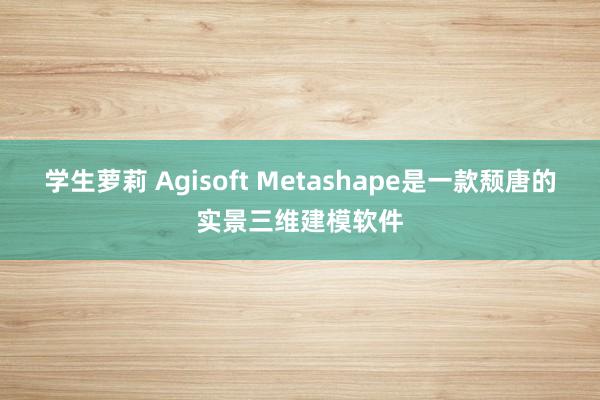 学生萝莉 Agisoft Metashape是一款颓唐的实景三维建模软件